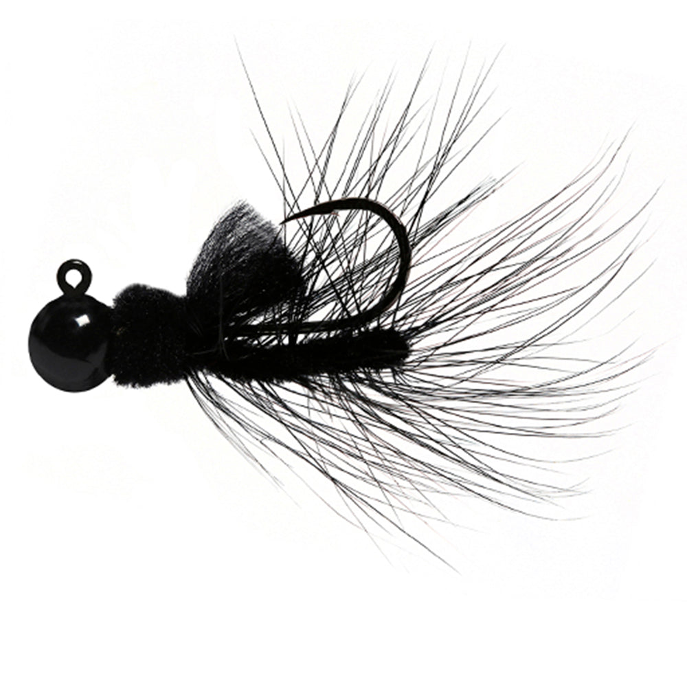 Aerojig Hackle 1/16 to 1/4 Ounce - Black & Black