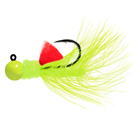 Aerojig Hackle 1/8 to 1/4 Ounce - Chartreuse & Chartreuse, Red