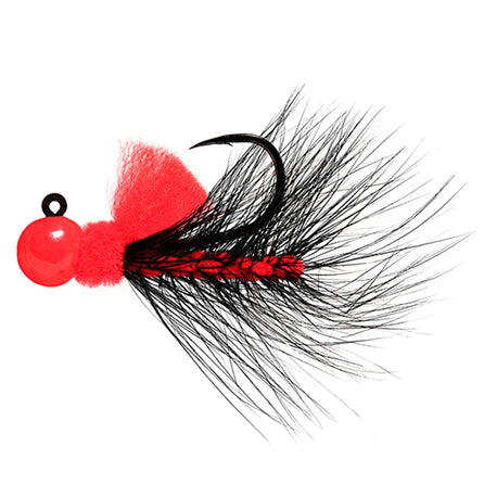 Aerojig Hackle 1/16 to 1/4 Ounce - Flame & Flame, Black