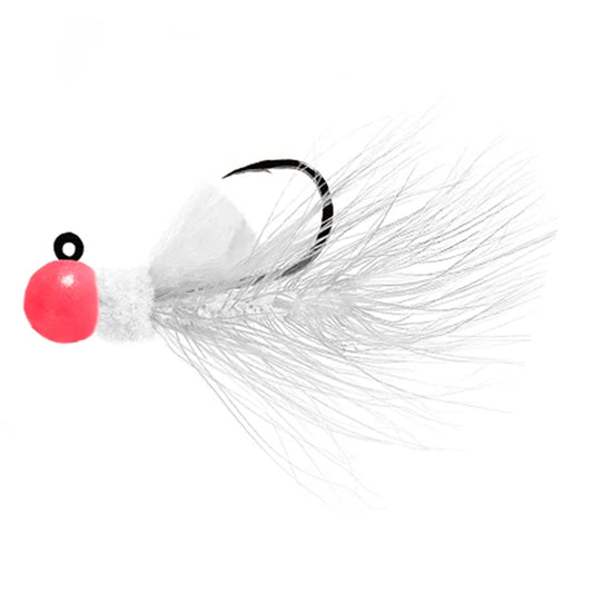 Aerojig Hackle 1/8 to 1/4 Ounce - Glow Pink & White