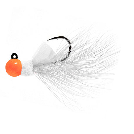 Aerojig Hackle 1/8 to 1/4 Ounce - Glow Orange & White