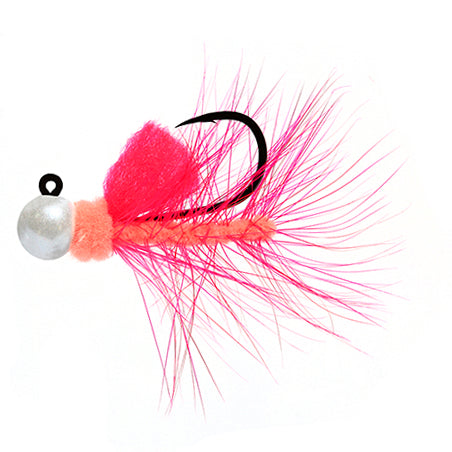 Aerojig Hackle 1/8 to 1/4 Ounce - Pearl & Peach, Cerise