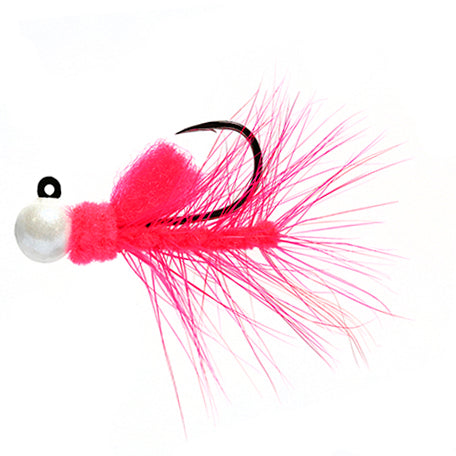 Aerojig Hackle 1/8 to 1/4 Ounce - Pearl White & Cerise