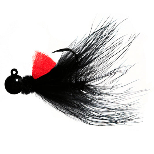 Aerojig Marabou 1/8 to 1/4 Ounce - Black & Black, Red