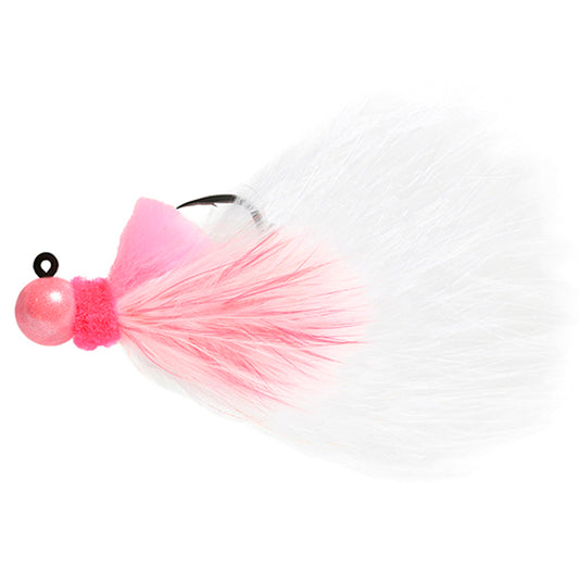 Aerojig Marabou 1/16 to 1/4 Ounce - Pearl Pink & Cerise, Pink, White