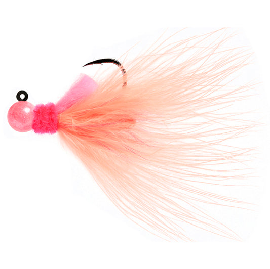 Aerojig Marabou 1/16 to 1/4 Ounce - Pearl Pink & Cerise, Pink, Peach