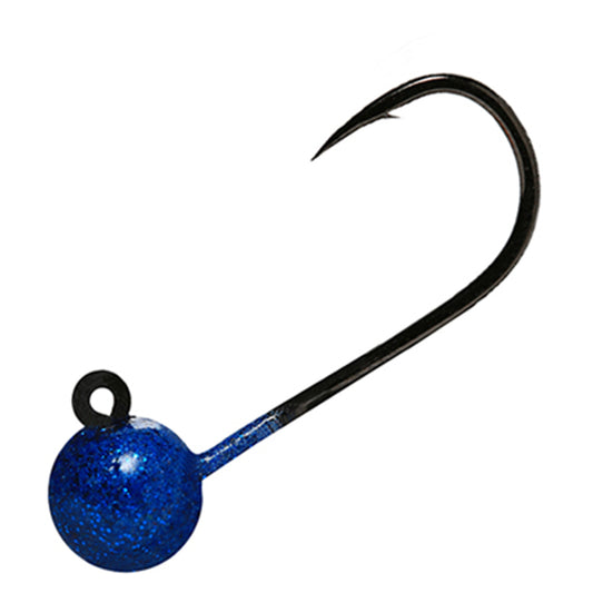 Aerojig - Plain Jig Heads 3-Pack, 1/16 to 1/4 Ounce - Blue Sparkle