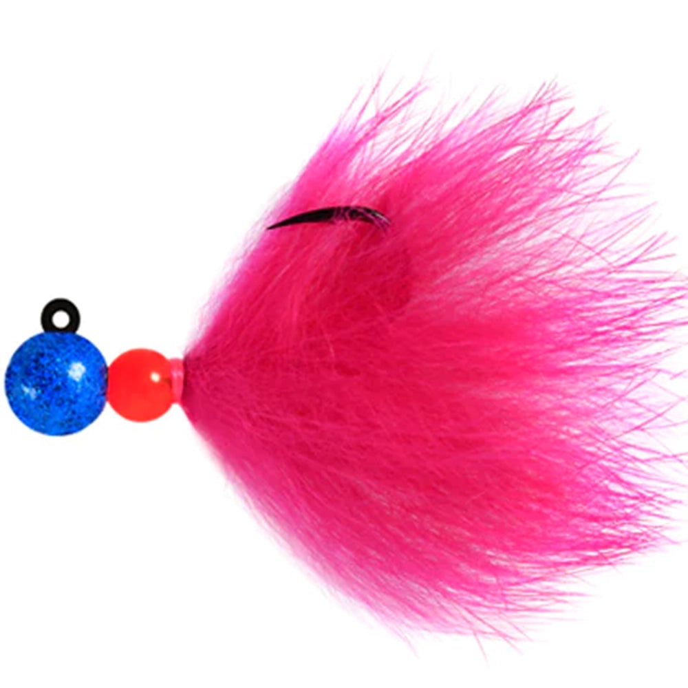 Aerojig Rabbit Bead Jig 1/8 to 1/4 Ounce - Blue Sparkle & Shocking Pink