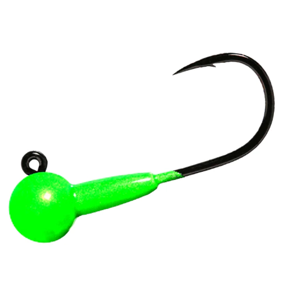 Aerojig Twitching Jig Head 3-Pack, 3/8 to 1/2 Ounce -  Chartreuse Sparkle