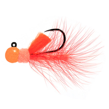 Aerojig Hackle Jig Glow Orange Peach Orange Flame