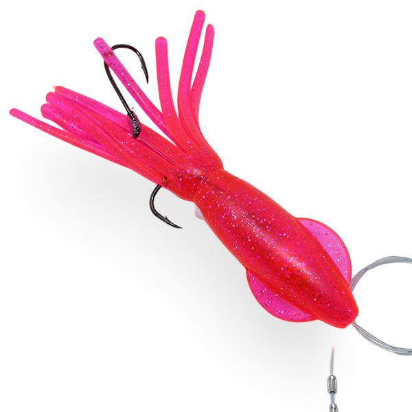 B2 Squid Halibut Rig Pink Glitter