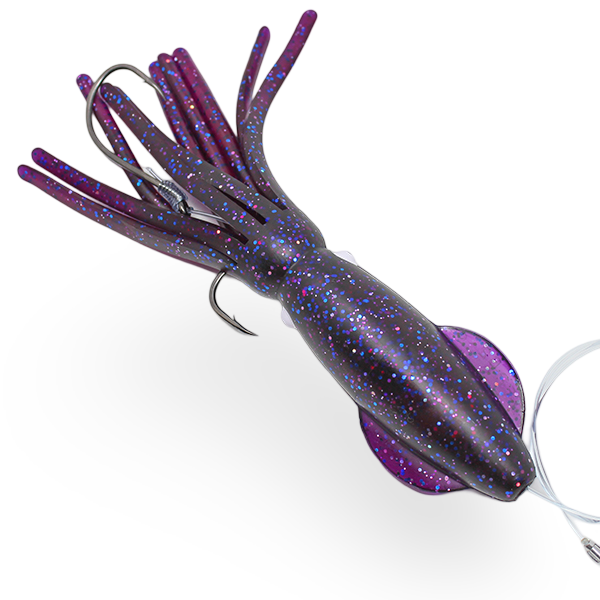 B2 Squid Halibut Rig Purple Blue Flake