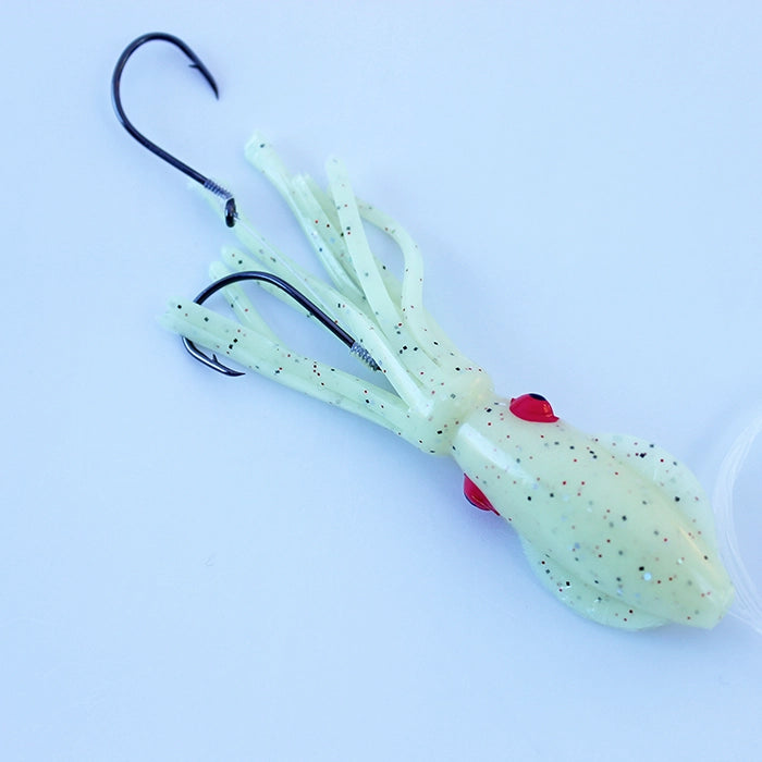 B2 Squid Salmon Trolling Rig Triple Glow Red Flake