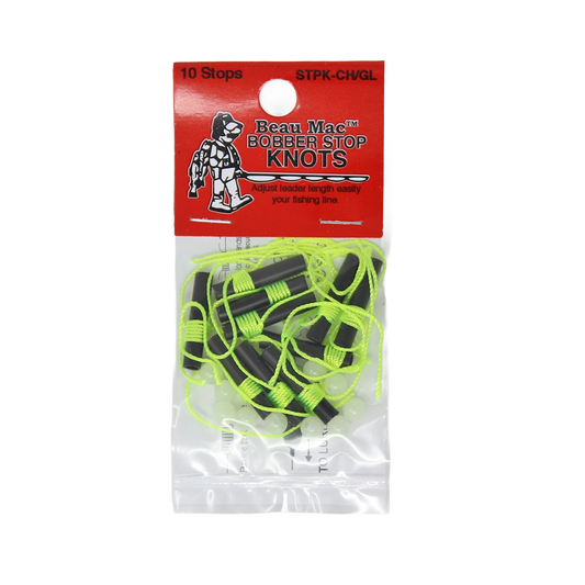 Beau Mac Bobber Stop Knots Chartreuse 10