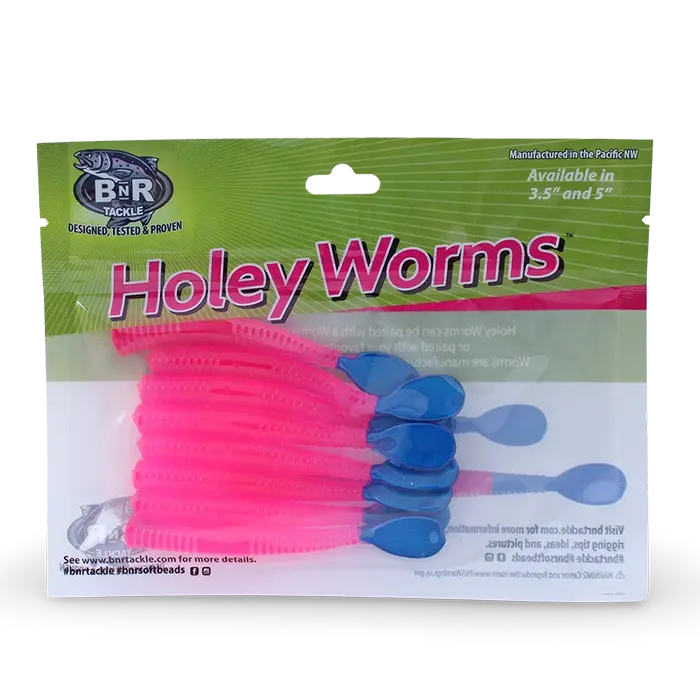 BnR Tackle Holey Worms Blue Tail