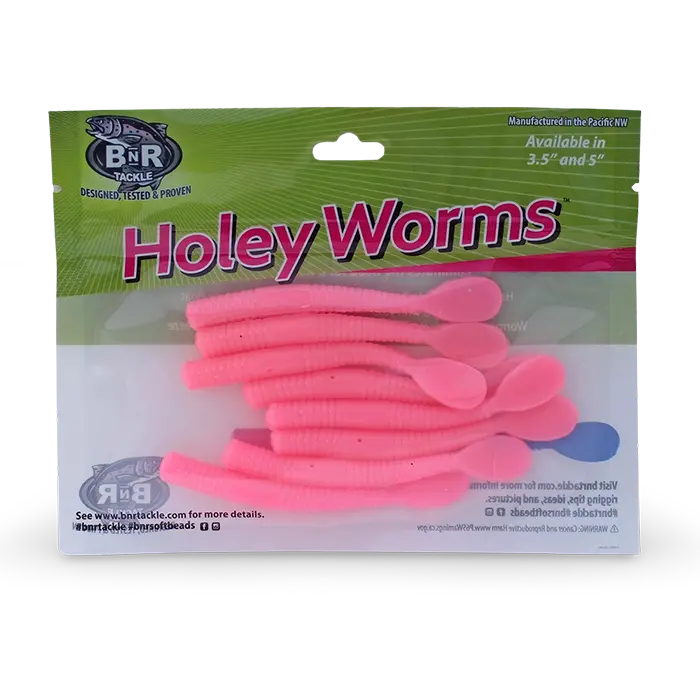 BnR Tackle Holey Worms Bubblegum