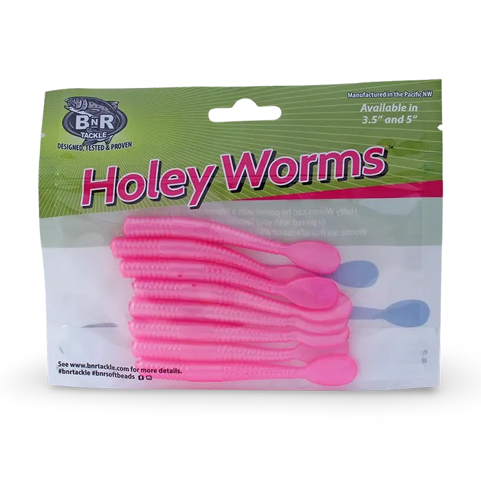 BnR Tackle Holey Worms Pink Pearl