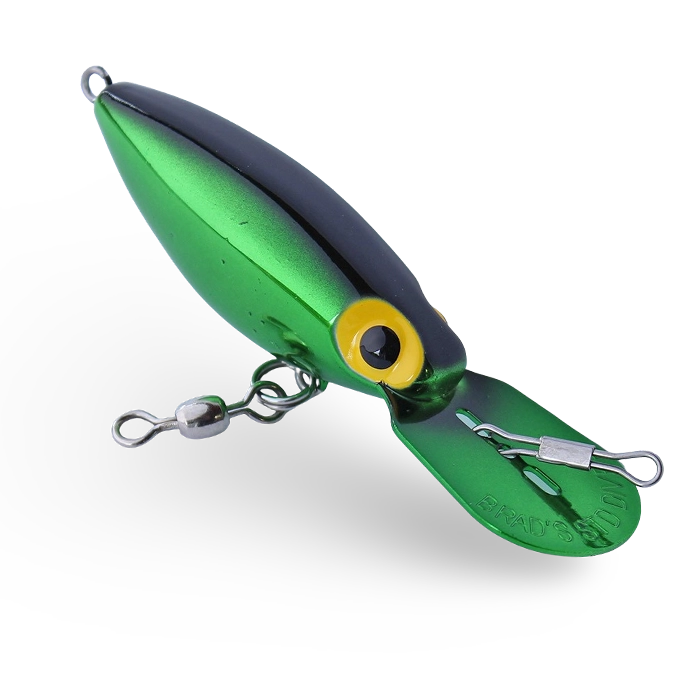 Brads Bait Diver Metallic Green with Black Back