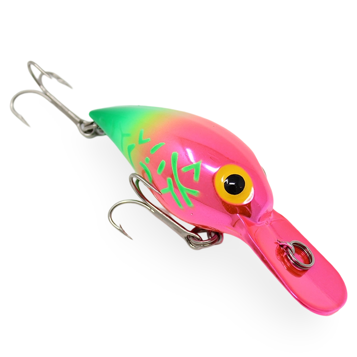 Brads Magnum Wiggler WMW064 Metallic Pink Chartreuse Butt
