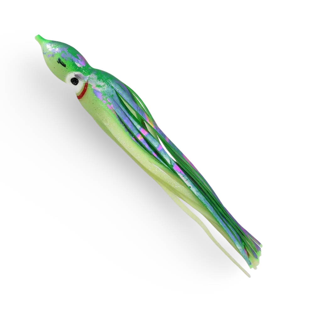 Delta Tackle Jumbo Squid Body 9 Glow Green Oil Slick