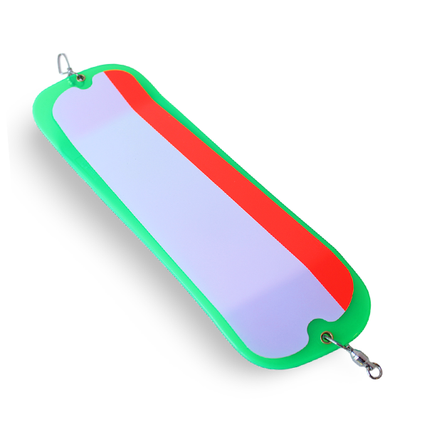 Gibbs Highliner Flasher UV Green Moon Jelly Red Stripe