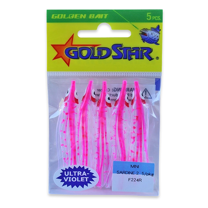 Gold Star Yamashita Mini Sardine Squid F224R UV Pink Splatter