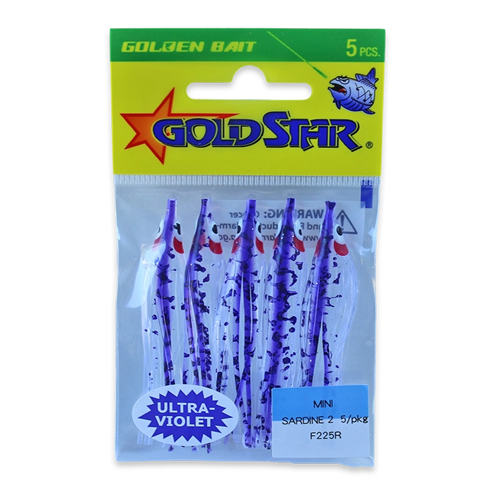 Gold Star Yamashita Mini Sardine Squid F225R UV Purple Splatter