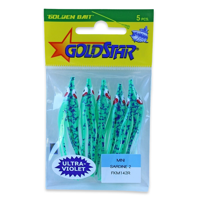 Gold Star Yamashita Mini Sardine Squid FKM142R UV Green Splatter