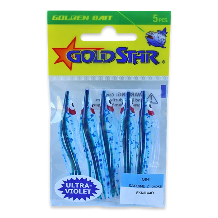 Gold Star Yamashita Mini Sardine Squid FKM144R UV Blue Splatter