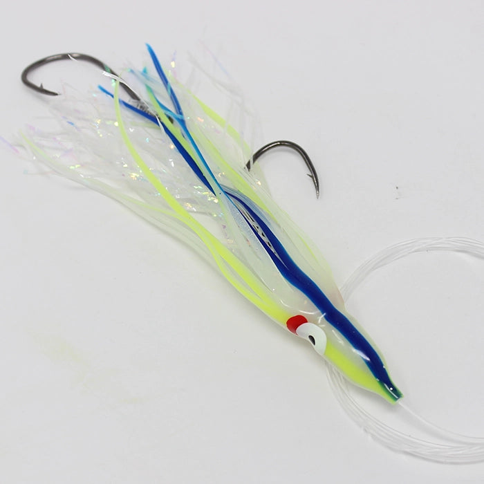 Gold Star Yamashita Octopus Salmon Trolling Rig Glow Blue Chartreuse Stripe