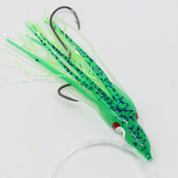 Gold Star Yamashita Octopus Salmon Trolling Rig Glow Green Splatter