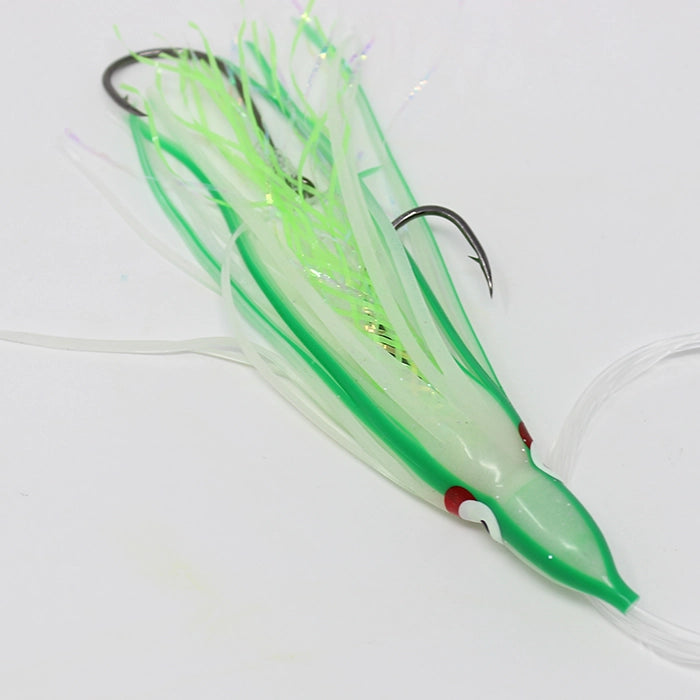 Gold Star Yamashita Octopus Salmon Trolling Rig Glow Green Stripe
