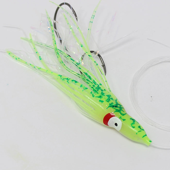 Gold Star Yamashita Octopus Salmon Trolling Rig UV Chartreuse Splatter