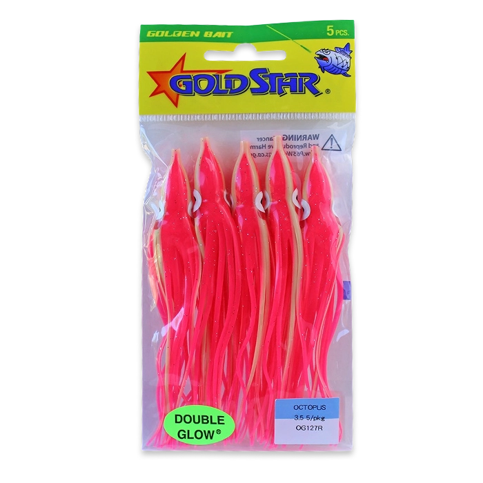 Gold Star Yamashita Octopus Squid OG127R Glow Stripe Hot Pink