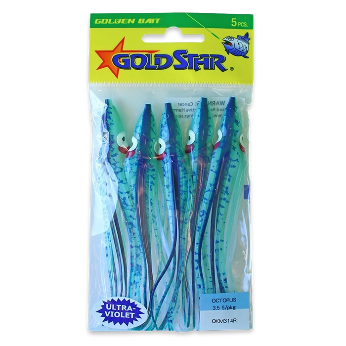 Gold Star Yamashita Octopus Squid OKM314R UV Pearl Blue Splatter