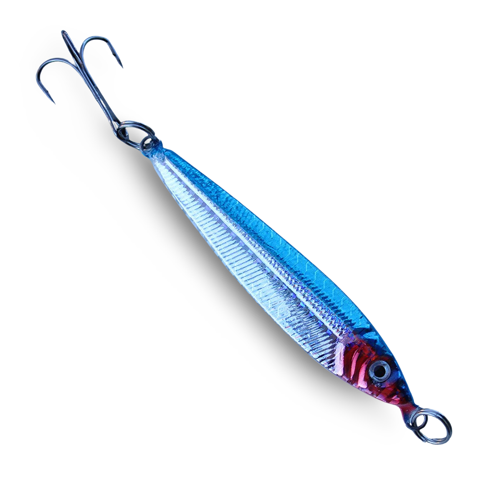 P-Line Laser Minnow Blue Silver Red Head - 1 oz to 6 oz