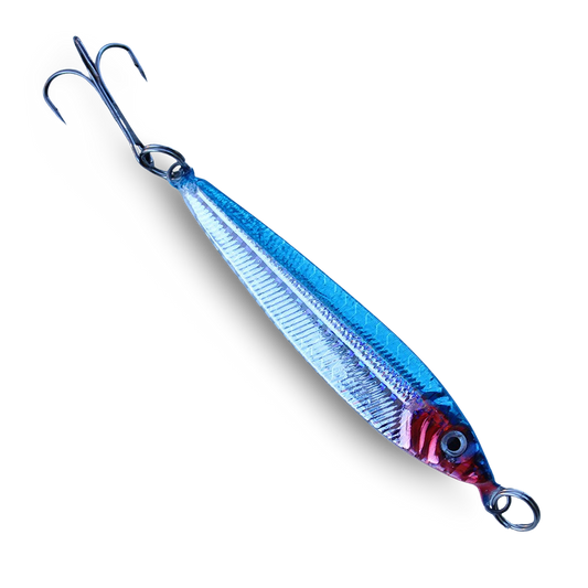 P-Line Laser Minnow Blue Silver Red Head - 1 oz to 6 oz