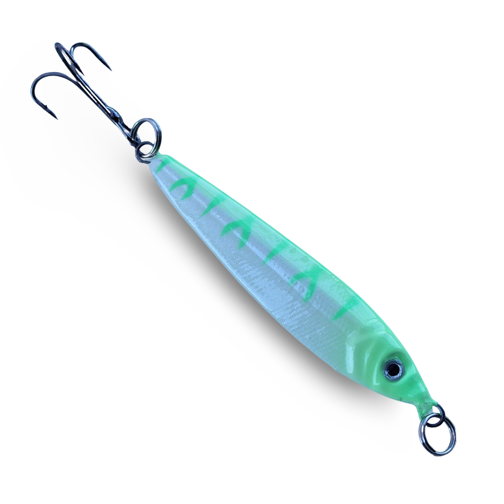 P-Line Laser Minnow Glow Green Tiger - 1 oz to 6 oz