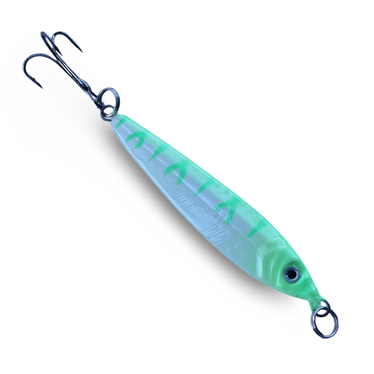 P-Line Laser Minnow Glow Green Tiger - 1 oz to 6 oz