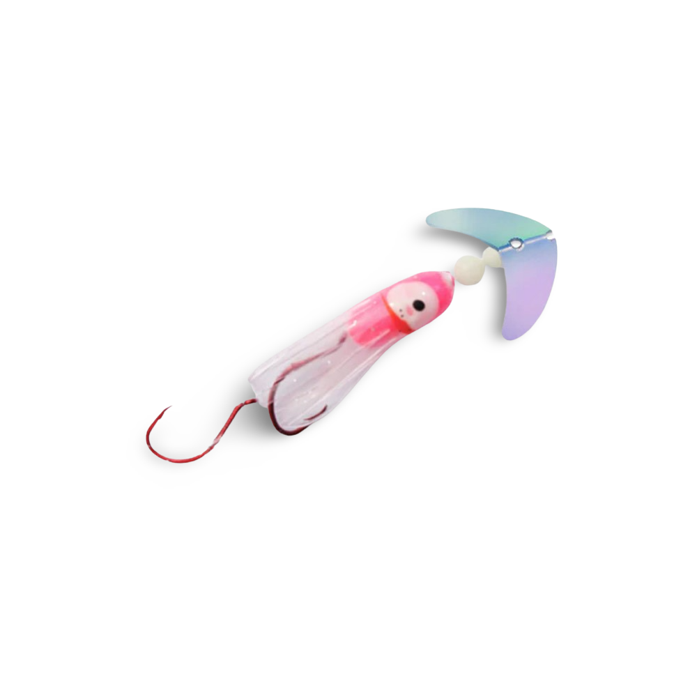 Mack's Smile Blade Kokanee Hoochie UV Glo Burst Pink