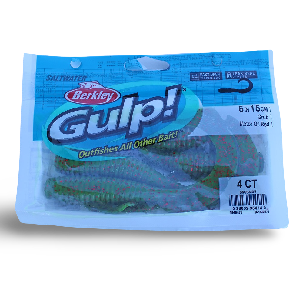 Berkley Gulp Saltwater 6" to 8" Grub - Motor Oil