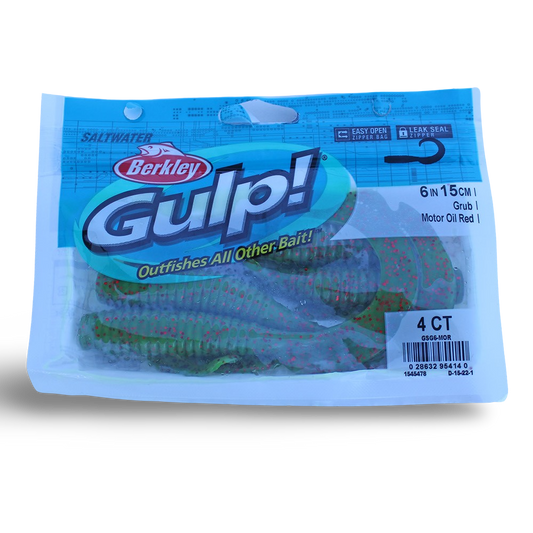 Berkley Gulp Saltwater 6" to 8" Grub - Motor Oil