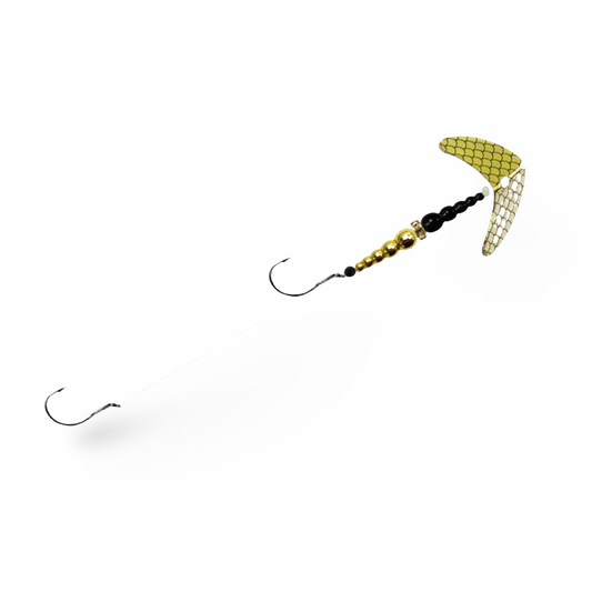 Mack's Double Whammy Walleye - Size 4 Gold Black Scale & Black, Gold