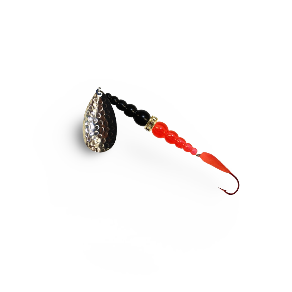 Mack's Kokanee Killer - Size 6 Hammered Nickel & Black, Orange, Red