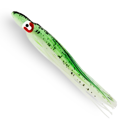 Delta Tackle 4.5" Squid 5-Pack Glow Green/Black Splatter Back