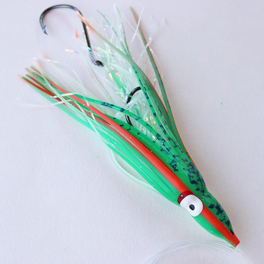 Salmon Trolling Rig - Gold Star Glow Green Spatterback Red Stripe OG242R