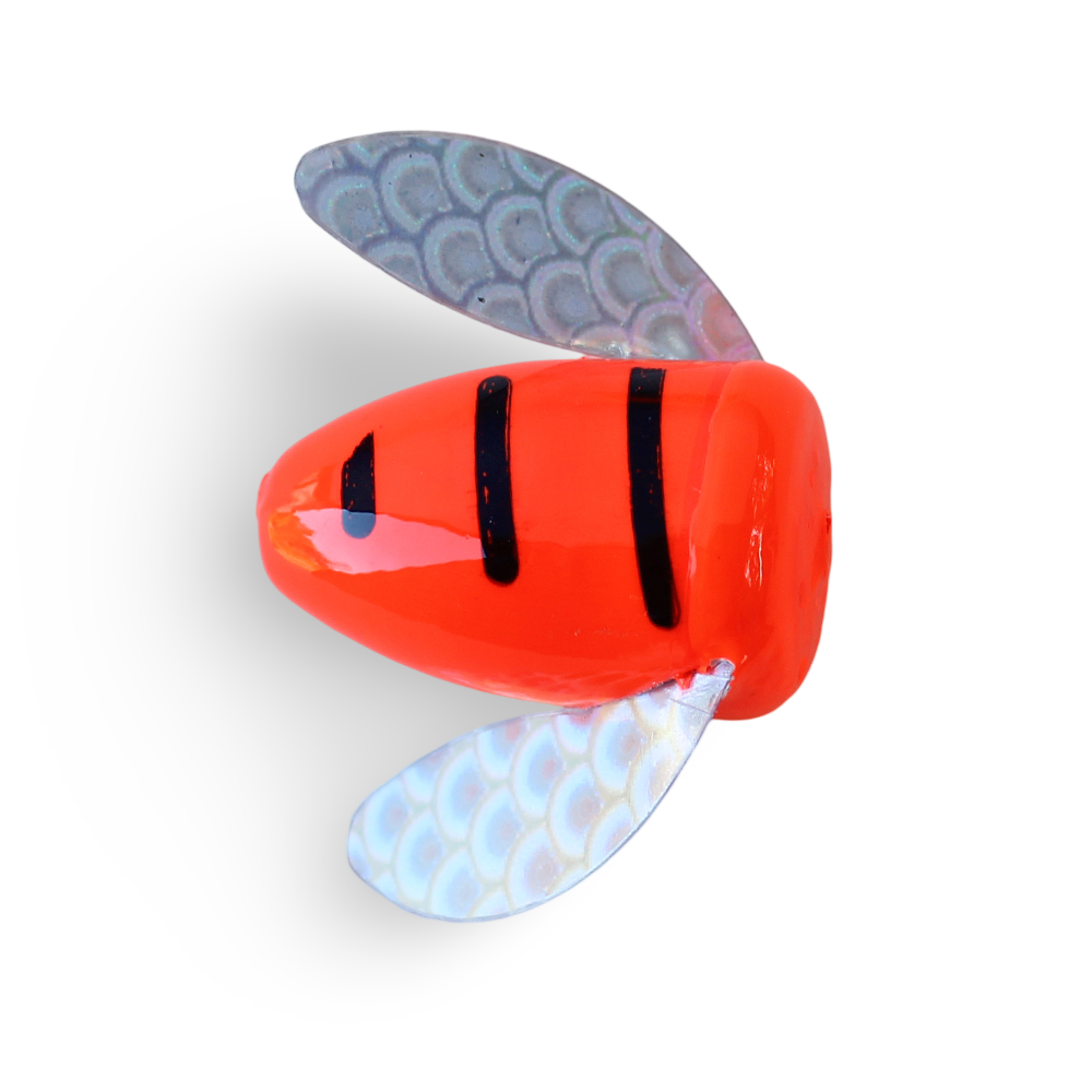 Yakima Bait Spin-N-Glo - Flame Tiger Stripe & Mylar Wing