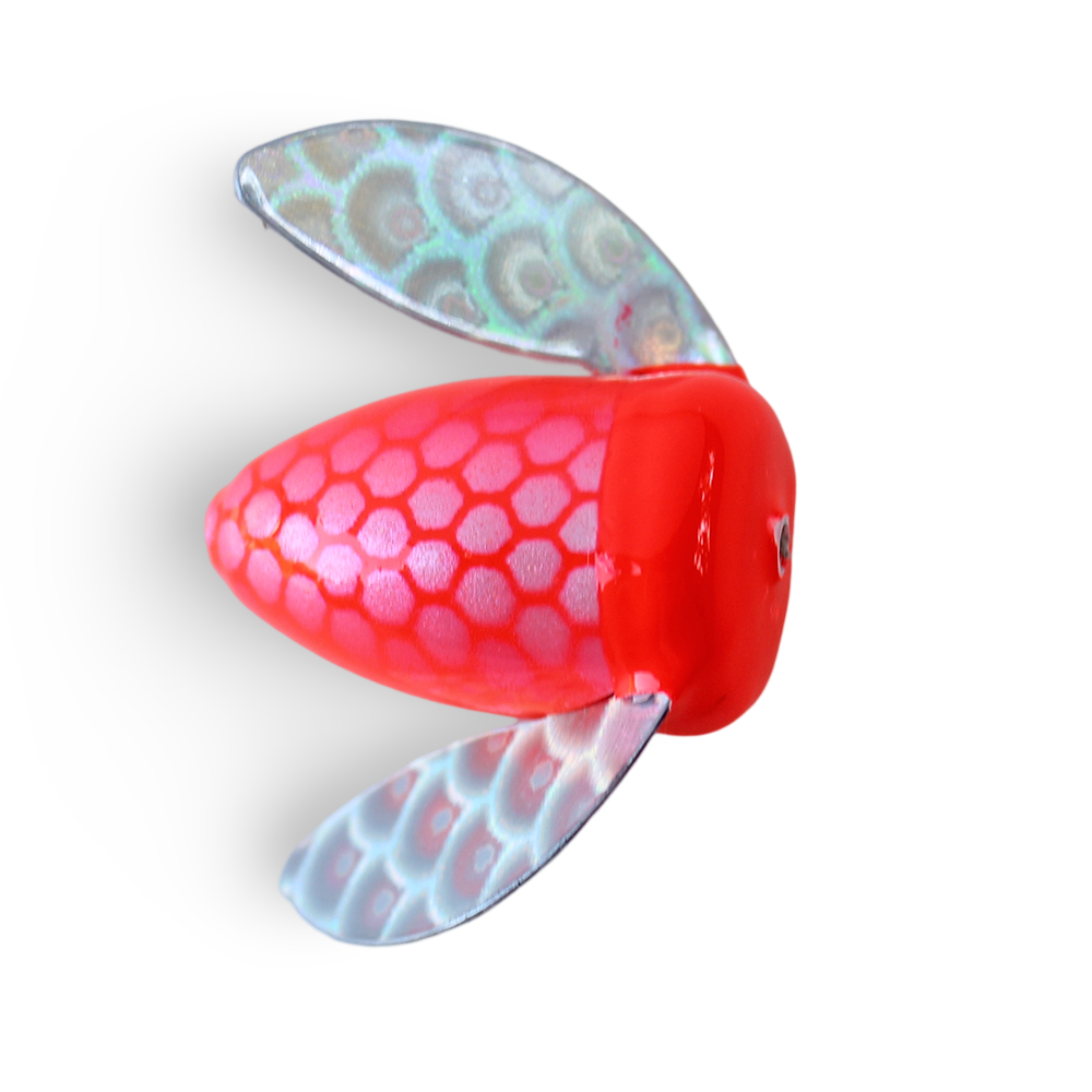 Yakima Bait Spin-N-Glo - Flo Red Silver & Mylar Wing