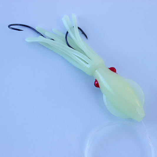 Salmon Trolling Rig - B2 Squid 4" Triple Glow