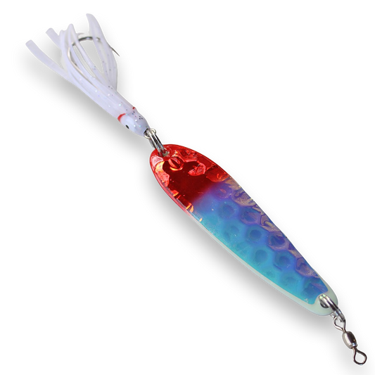 McOmies' Champion Glow Spoon with Hoochie - Red Flame